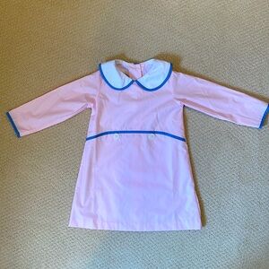 NWT Beaufort Bonnet Company girls pink and blue collared dress w/ buttons size 5